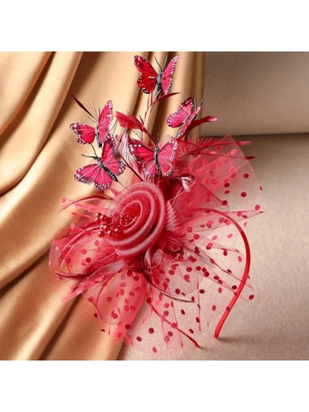 Elegant Butterfly Derby Hat - Classic Tea Party Fascinator with Hair Clip